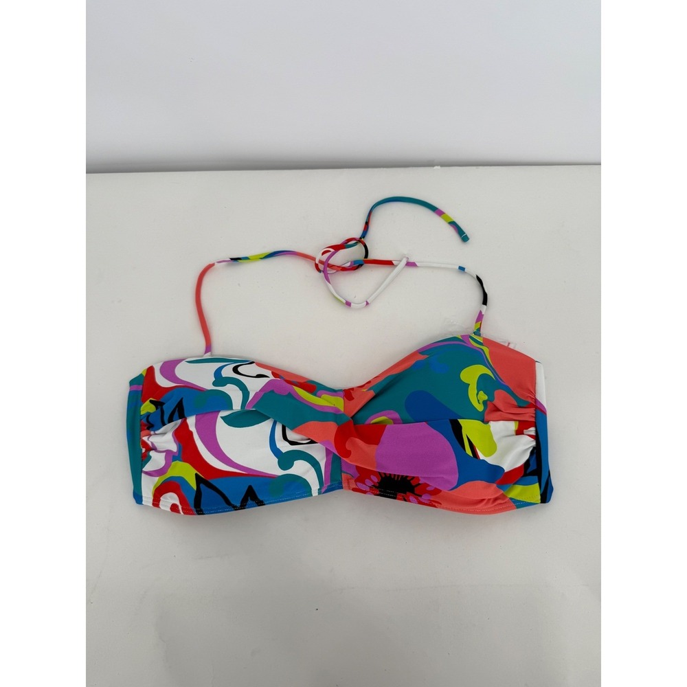 Mynah Sz XL Large Floral Multicolor Bikini Top Beach Pool NWT Retail $48